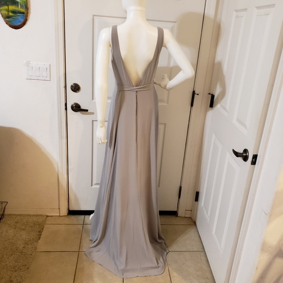 Show Me Your MuMu Gray Maxi Dress with Flowing Design - Picture 4 of 11
